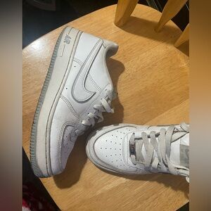 Nike Air Force 1 White and Gray Sneakers